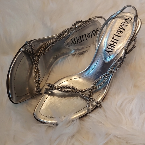 Sam and Libby Shoes - ❤️Y2K Sam and Libby dia silver rhinestone studded stilettos size 6M